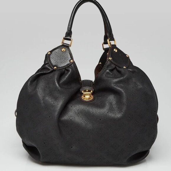 Louis Vuitton Handbags - Louis Vuitton Black Monogram Mahina Leather XL Bag